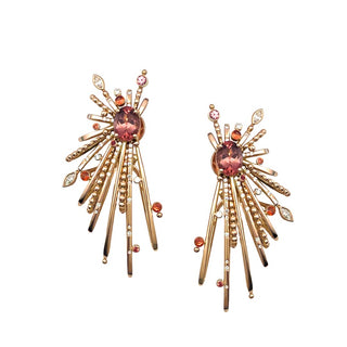 Boucles d'oreilles Nuit d'Eclats | Or rose, serties de tourmalines