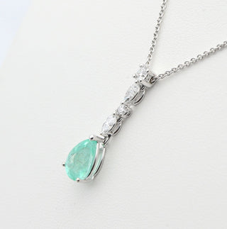 Collier diamants et tourmaline Paraiba