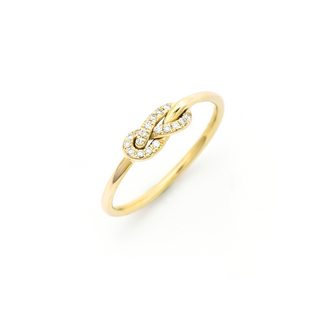 Bague Noeud de Huit S Diamantée