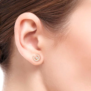 Boucles d'oreille Cédille | Or et diamants naturels