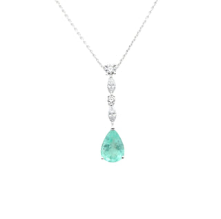 Collier diamants et tourmaline Paraiba