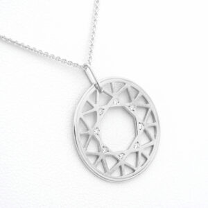 Pendentif GM de la collection des Facettes en or blanc 750 et diamants